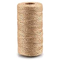 jijAcraft 100M Cordel de Yute Natural Cuerda de Yute Durable para Manualidades- Embalaje- Decoración- Bricolaje…